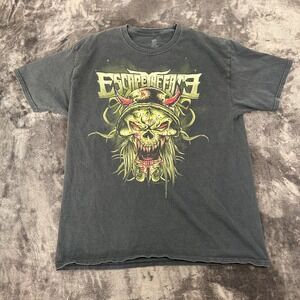 Hanes T Shirt Men Large Black Escape The Fate Skull Horn Comfortsoft Y2K Grunge